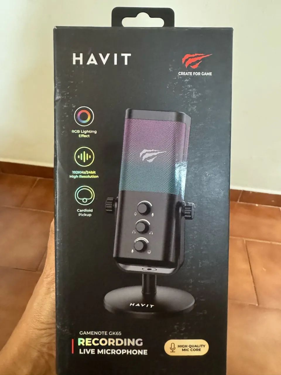 Microfone Gamer Havit GK65 USB com RGB - Foto 5