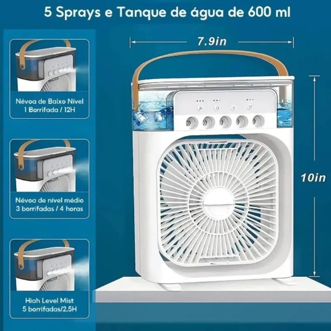 Ventilador umidificador de mesa ar climatizador - Foto 5