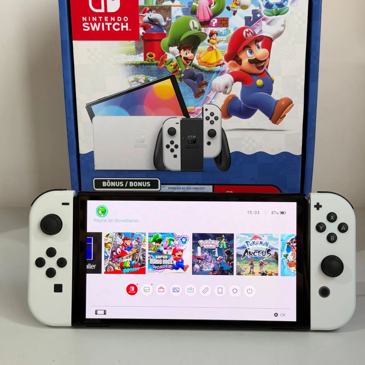 Nintendo Switch Oled Desbloqueado 256Gb Usado - Foto 2