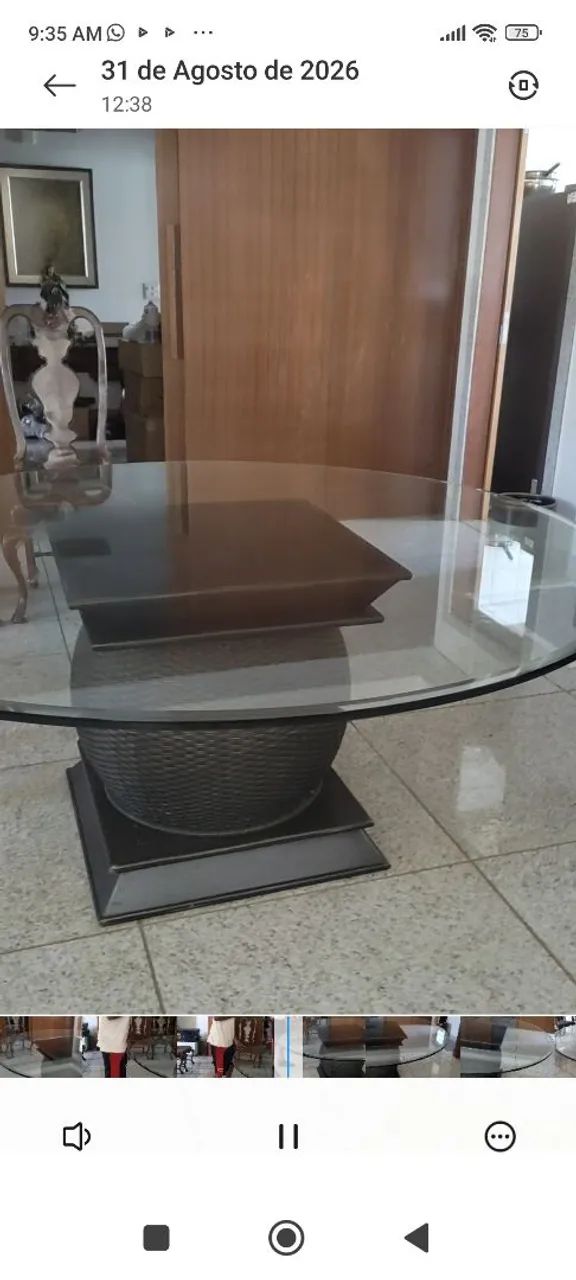 Tampo de mesa de vidro 1,80m de diâmetro  - Foto 3