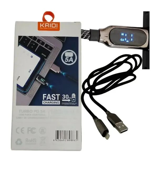 Cabo carregador Iphone Com Display Led - Foto 3