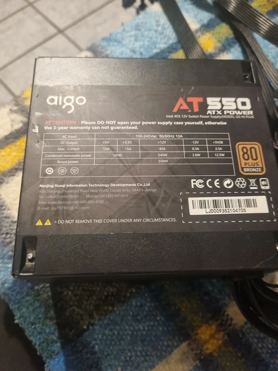 Fonte Aigo 550w 80 plus bronze  - Foto 2