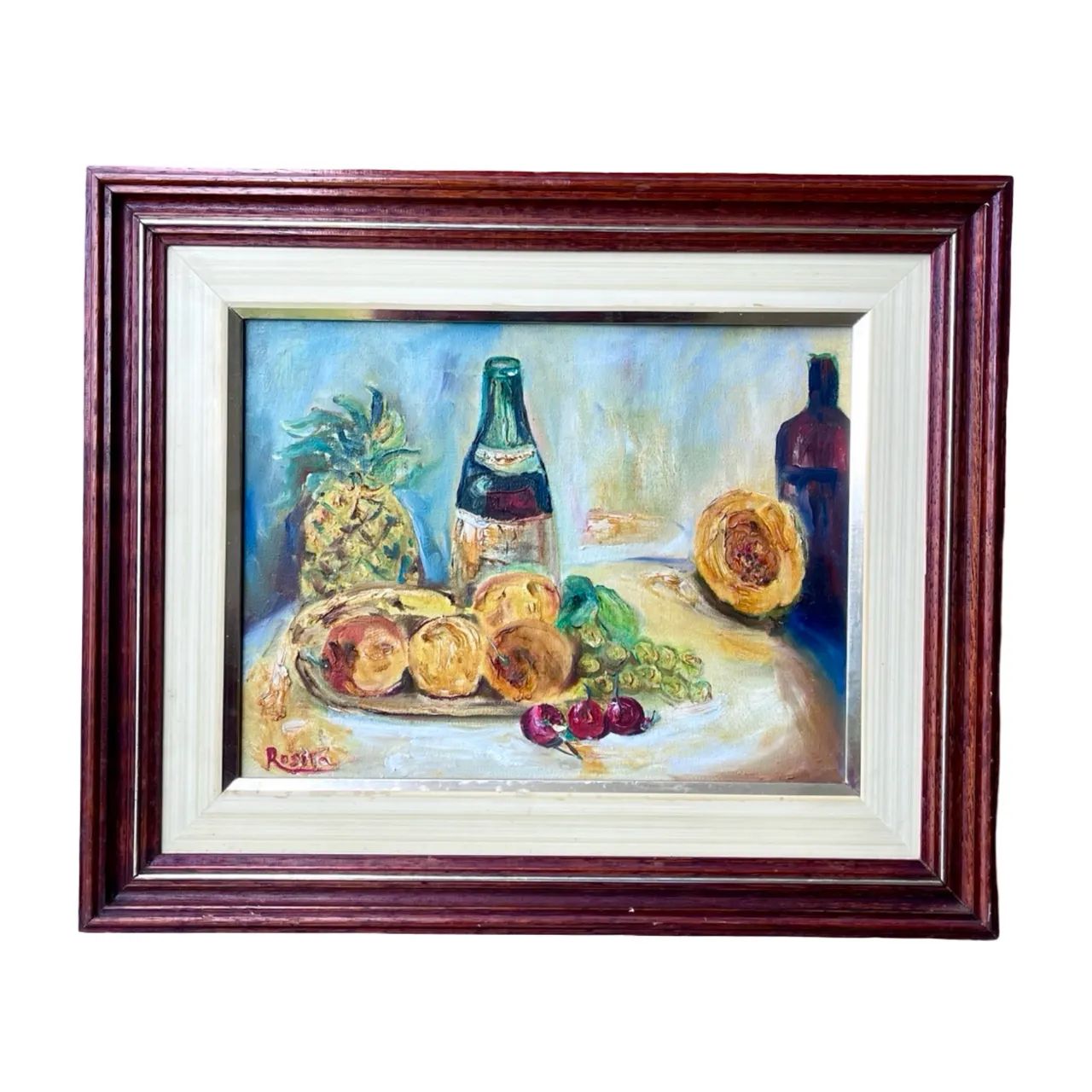 Quadro pintura sobre tela tema natureza morta 