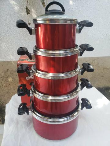 Jogo de panelas alumínio esmaltada - Foto 4