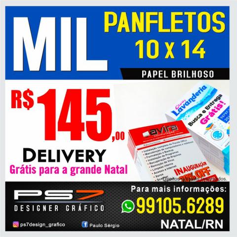 Mil panfletos 10 X 14 papel brilhoso impressão frente e verso