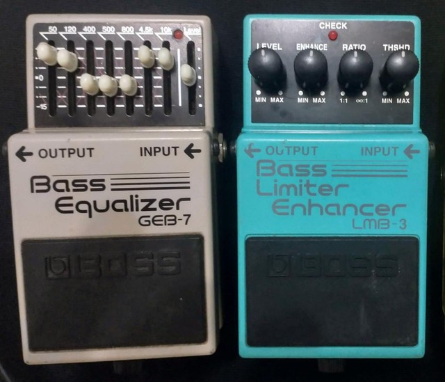 Pedais Boss: Equalizer GEB7 e Limiter Enhancer LMB3