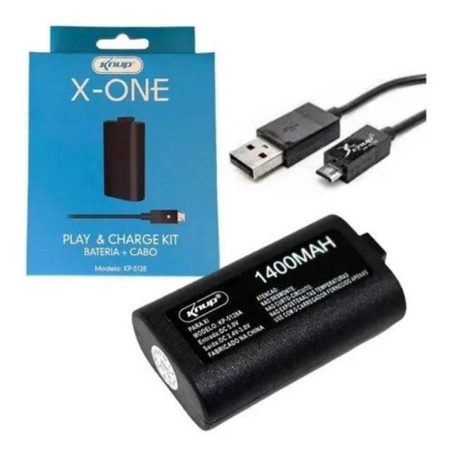 Bateria E Carregador Xbox One Kit Play & Charge Knup Kp-5128