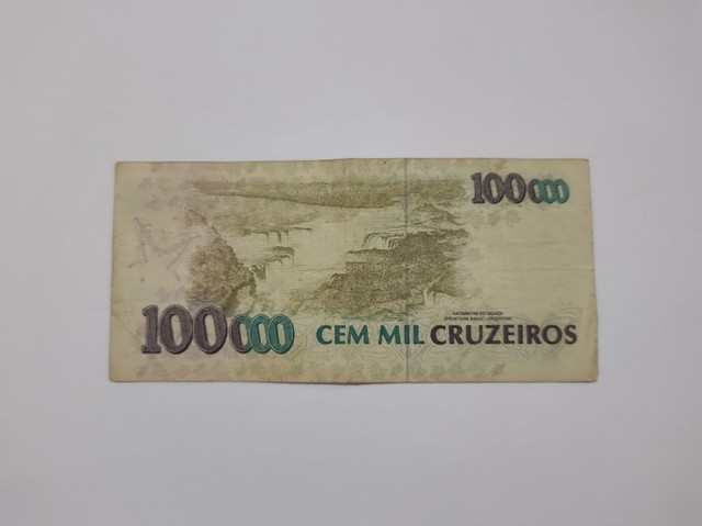 Cédula antiga de cem mil cruzeiros  - Foto 3