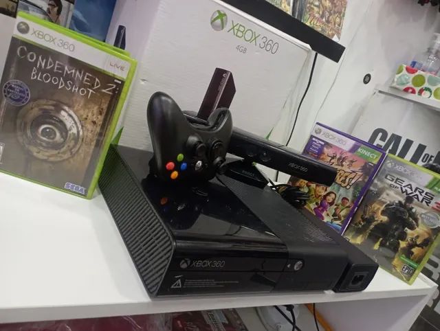 Console 360 Slim 4gb + 3 Jogos Standard Cor Matte Black - Xbox 360