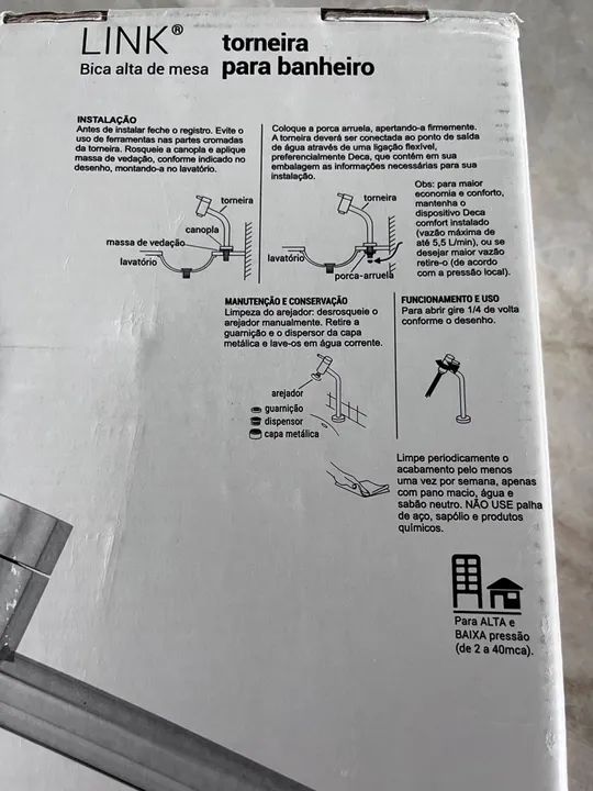 Torneira para banheiro Deca Link -  Nova - Foto 3