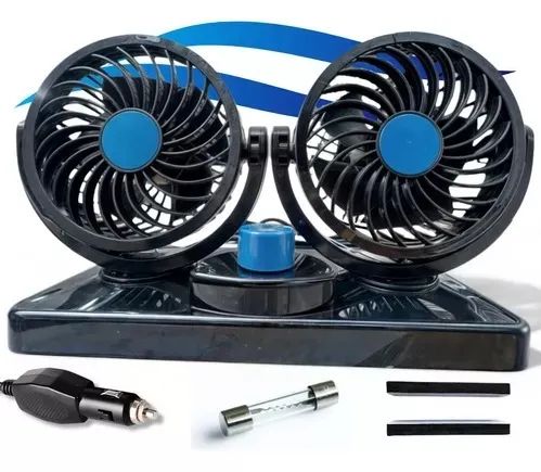 Ventilador Automotivo Duplo 12v Ajustável Carro Van Caminhão  Loja Coimbra Computadores