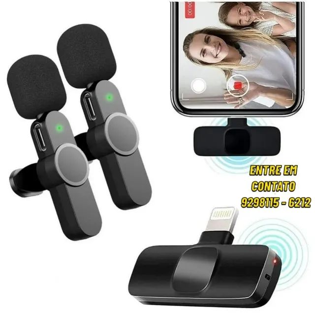 Microfone de Lapela Unitario Sem fio- Entregas 9h as 22h