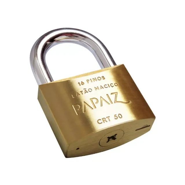 Cadeado Com Chave Tetra de Crt50 em Latão - Papaiz - Foto 2