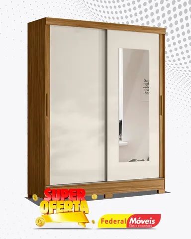 Guarda Roupa Casal 2 Portas 2 Gavetas com Espelho Super Lindo Fazemos Entrega
