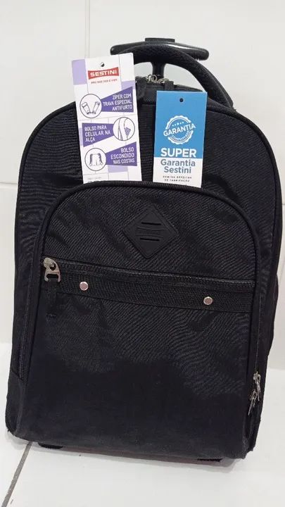 Mochila de carrinho/ rodinhas e Lancheira Sestini.  - Foto 5