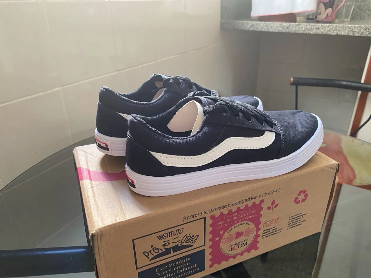 Tenis Escolar Estilo Vans Preto - Foto 5