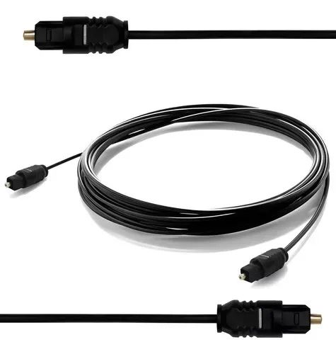 Cabo De Áudio Óptico Digital 2 Metros Toslink 2m Plug - Foto 4