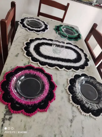 Jogo de souspla de crochê