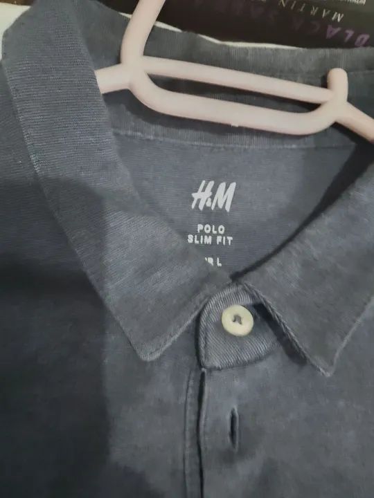 Camiseta Polo H&M Azul G - Foto 3