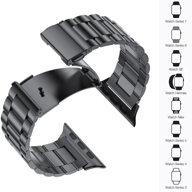 Pulseira Metal Aço Inox Relogio Smartwatch Smartband 42-44-45-49mm - Foto 2
