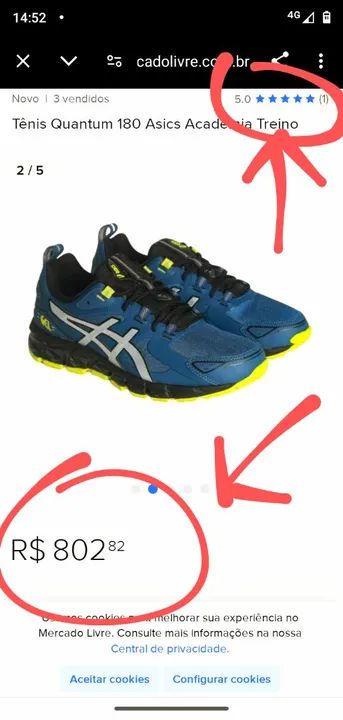 Asics quantum 180 mercado livre best sale