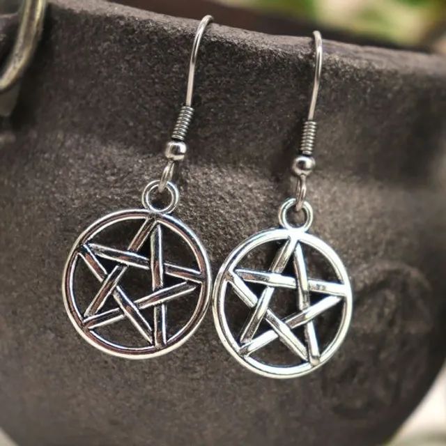Brincos Pentagrama Wicca - Foto 4
