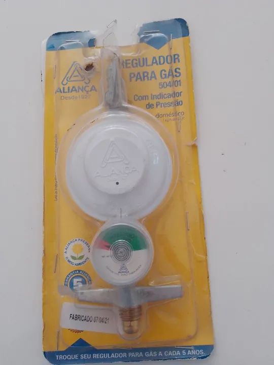 Regulador de Gás Aliança 504/01 com Indicador de Pressão
