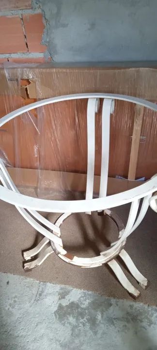 Pedra de mármore travertino  1.60 por 1.60 mts + pernas mesa - Foto 6