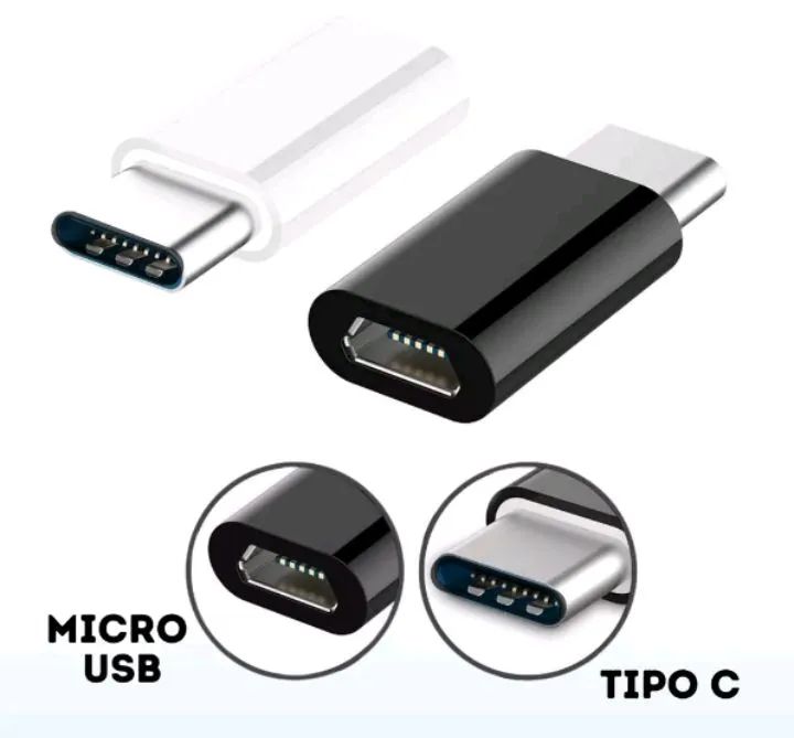 Adaptador Tipo C Macho X Micro USB Fêmea 