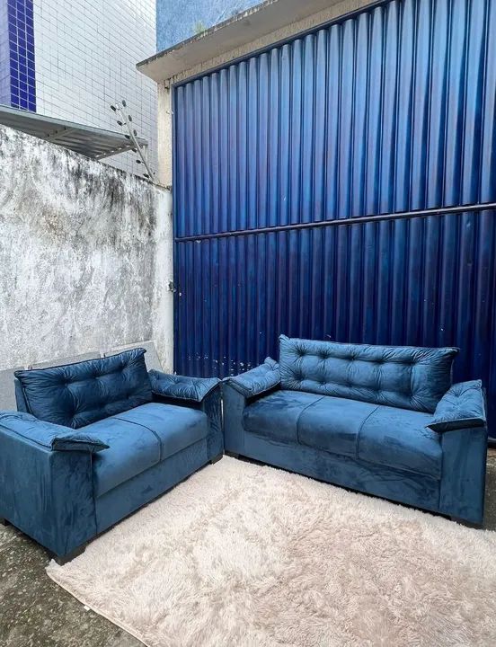 Sofá 2 lugares e 3 lugares em Suede Marrom - Foto 2