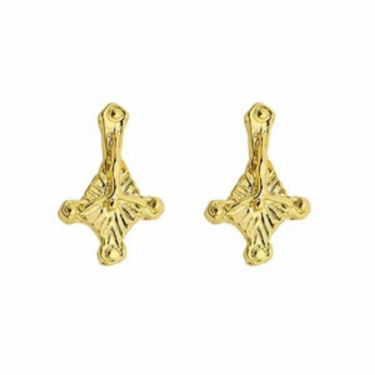 Brincos de cruzes charmosos e elegantes de ouro 24k - Foto 4