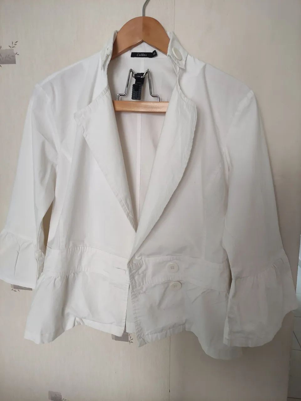 COLLINS CASAQUETO TRANSPASSADO ALGODÃO TAM 42 55,00<br>BRANCo