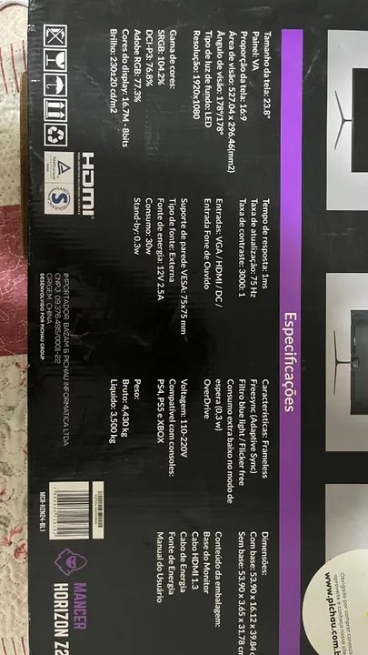 Monitor Mancer Horizon 24 Polegadas-Semi Novo  - Foto 3