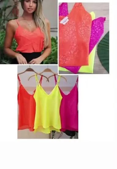 Regata amarelo neon com alça regulável 