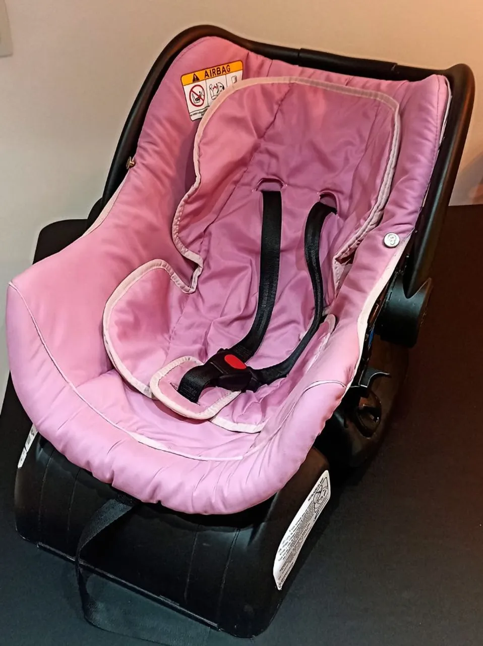 Cadeirinha de Bebê Conforto Galzerano com base- Rosa