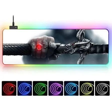Mouse pad Rgb 7 com LED Speed 800x300x4mm Grande Gamer