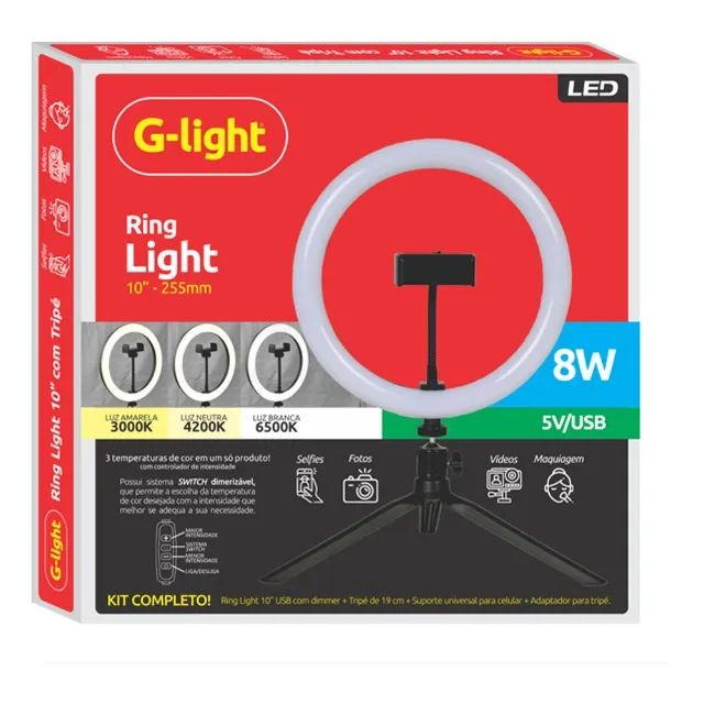 Ring Light Olx Aro De Luz RING LIGHT LED 10'' 8W 3000K/4200K