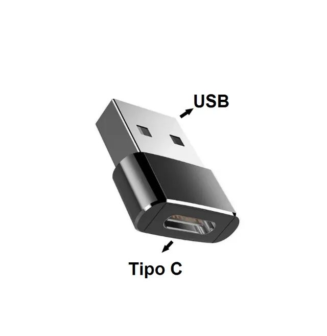 Adaptador USB Macho para Tipo C Fêmea - Foto 2