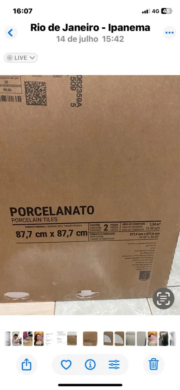 Porcelanato Portinari 87,7x87,7cm - Foto 4