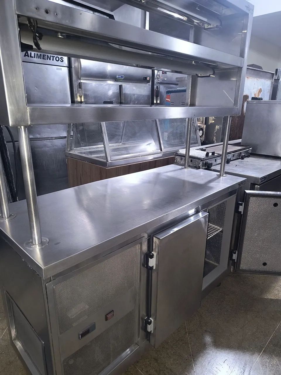 Balcão Refrigerado Inox 2P + Aquecedor Pratos Ótimo Estado - Foto 5