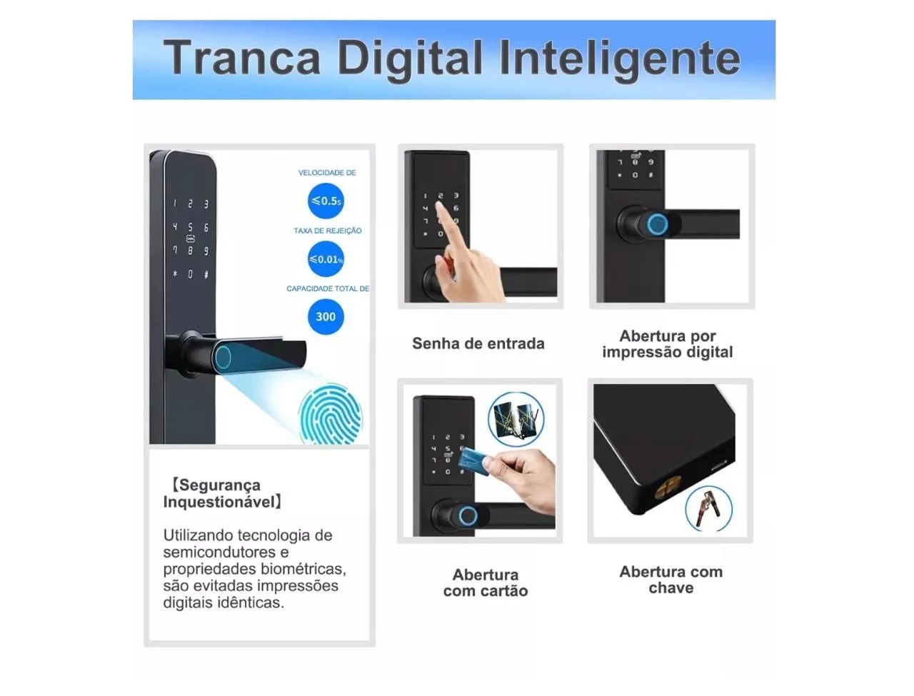 Fechadura Digital Biométrica Eletronica Touch Biometria - Foto 4