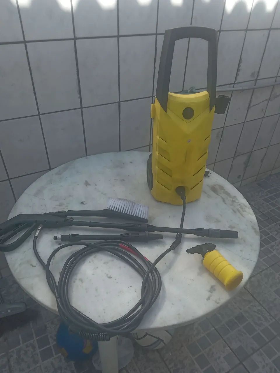 Lavadora de alta pressão com defeito