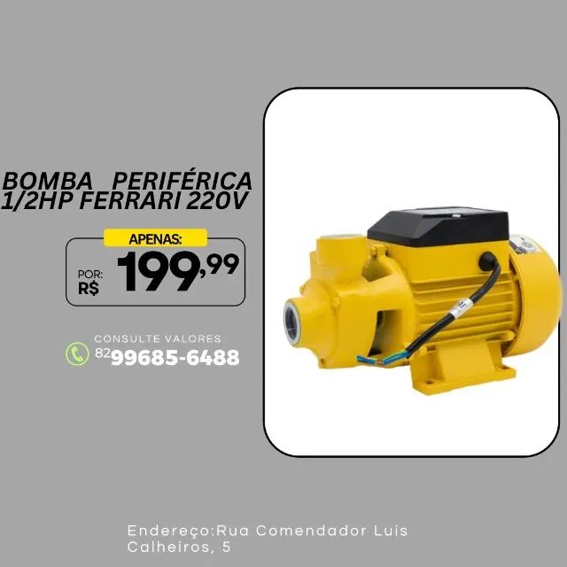 BOMBA PERIFÉRICA 1/2HP FERRARI - 220V