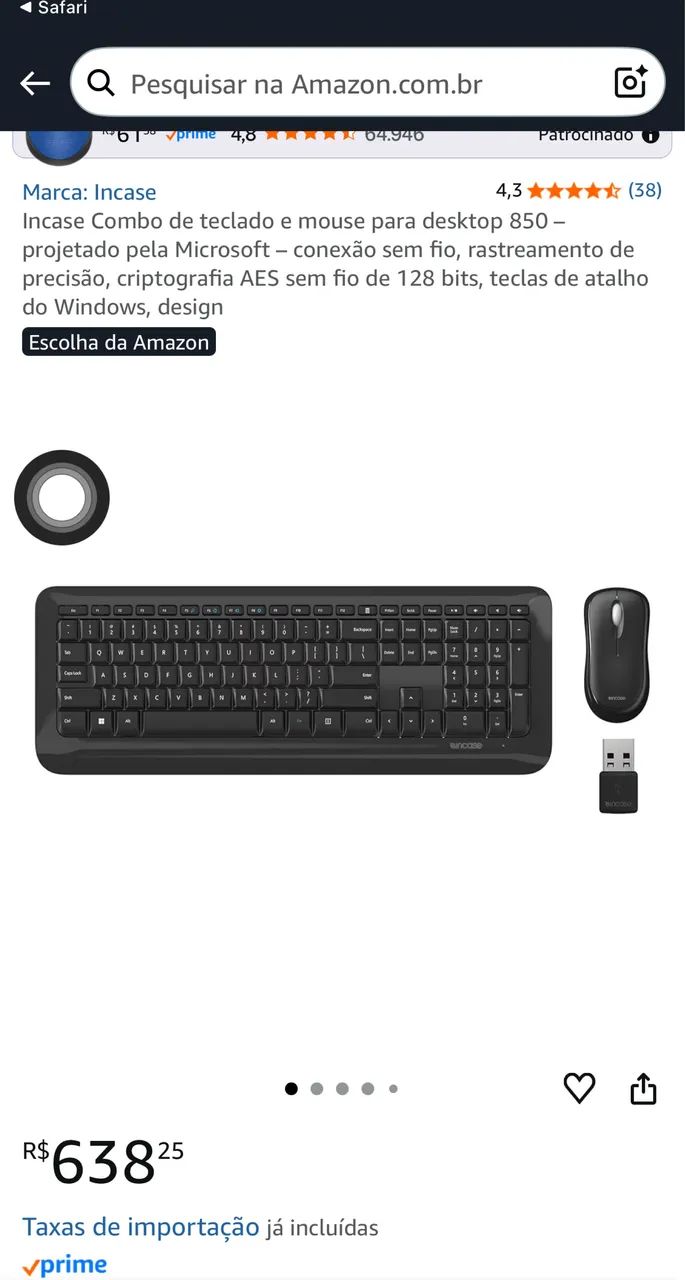 Microsoft 850 Kit - Keyboard + Mouse64374417895810124