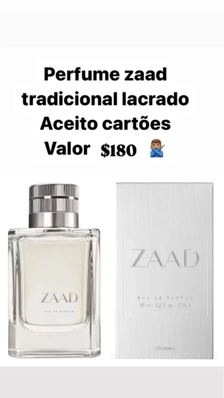 Perfume Zaad Tradicional Lacrado - R$180