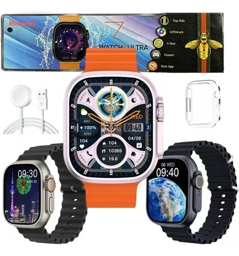 Relógio Inteligente Watch 3 Ultra Pro 49mm Microwear Serie10 Caixa Preto Entrega Gratis!!
