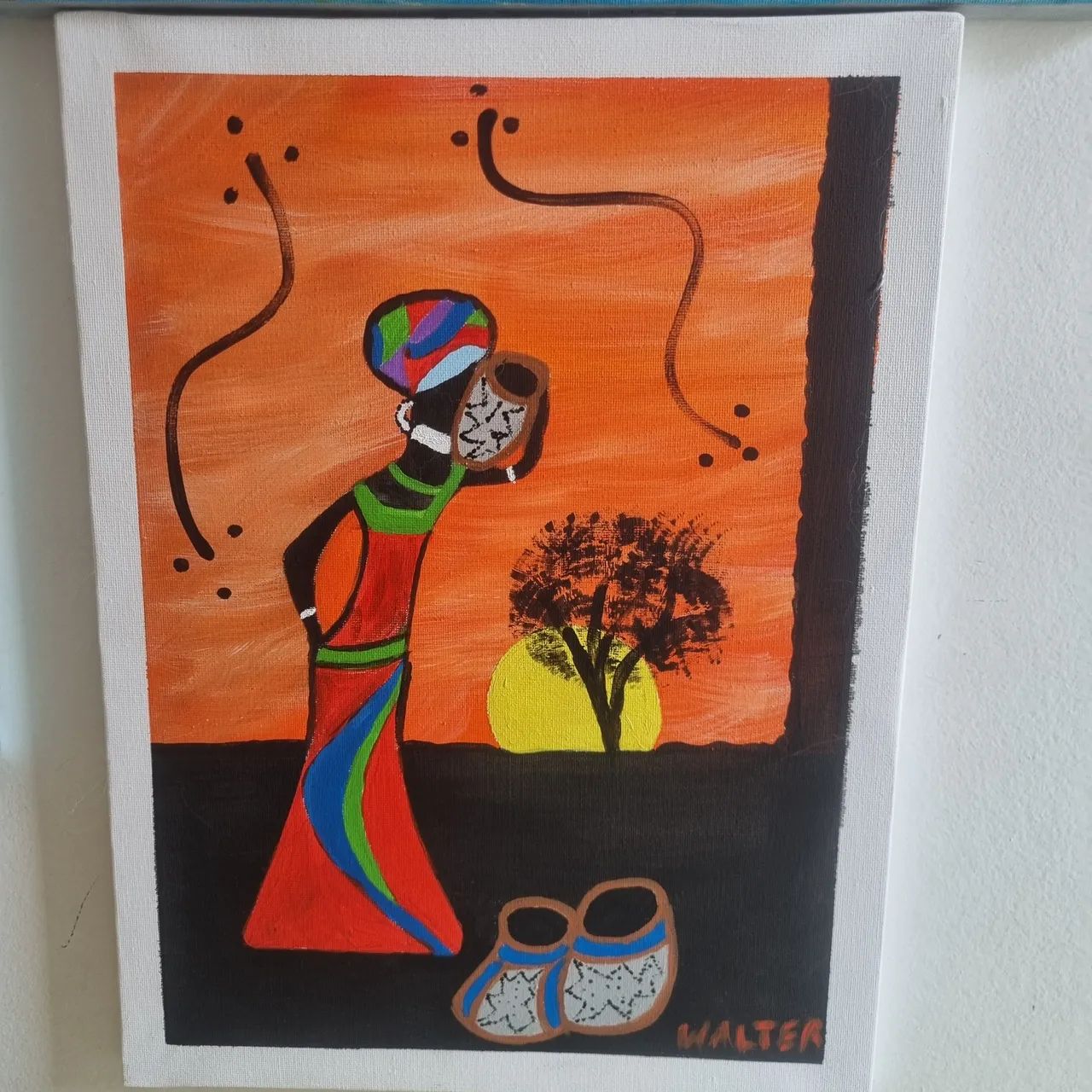 Quadro Africano Original - Arte em Tela