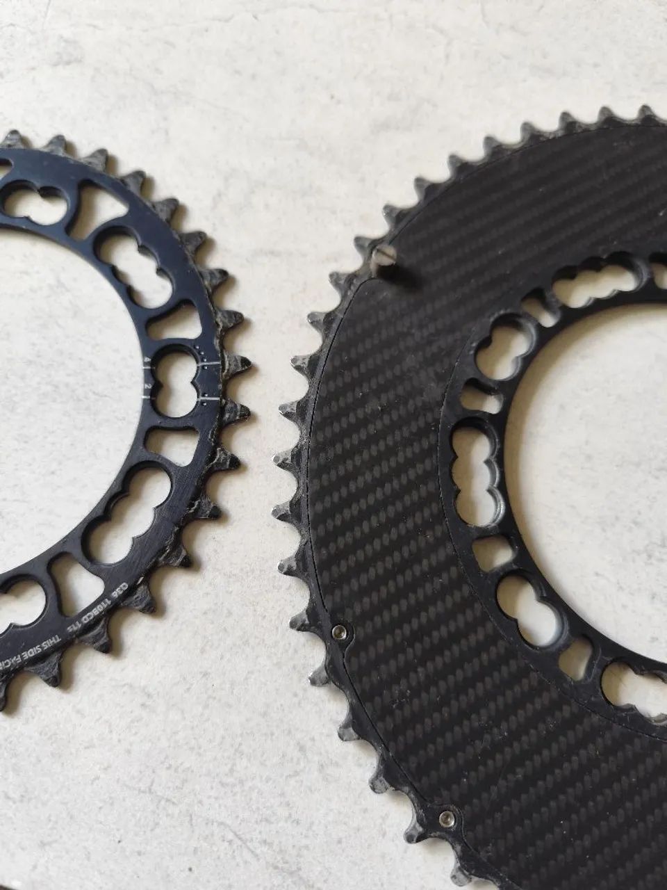 Coroa de Bicicleta Rotor Q-Rings Carbon 52/36 bcd 110 5 furos - Foto 3