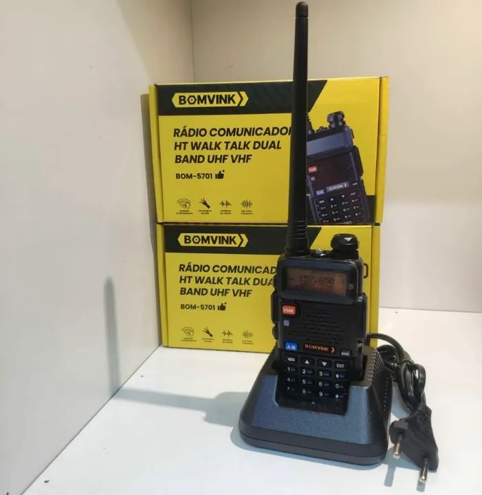 Rádio Comunicador HT Walk Talk Dual Band UHF VHF - BOMVINK