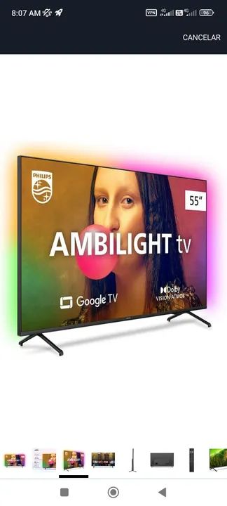 Televisão Phillips ambilight 55Pol - Foto 3
